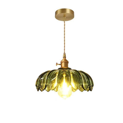 High-Transparency Glass & Copper Pendant Light – Elegant, Romantic Illumination