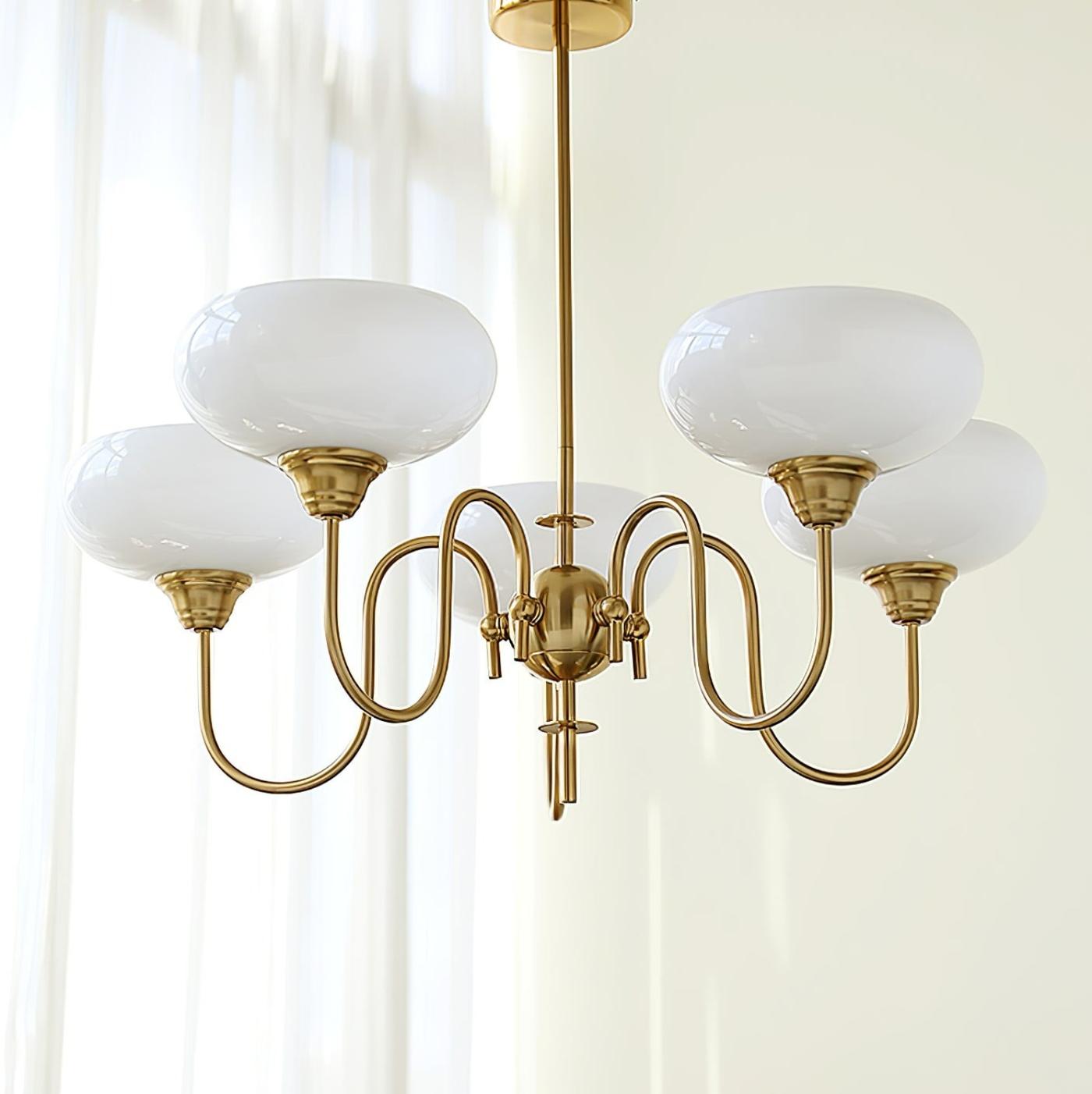 Elegant Cream Glass Chandelier – Timeless Luxury for Your Home