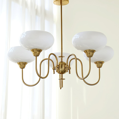 Elegant Cream Glass Chandelier – Timeless Luxury for Your Home