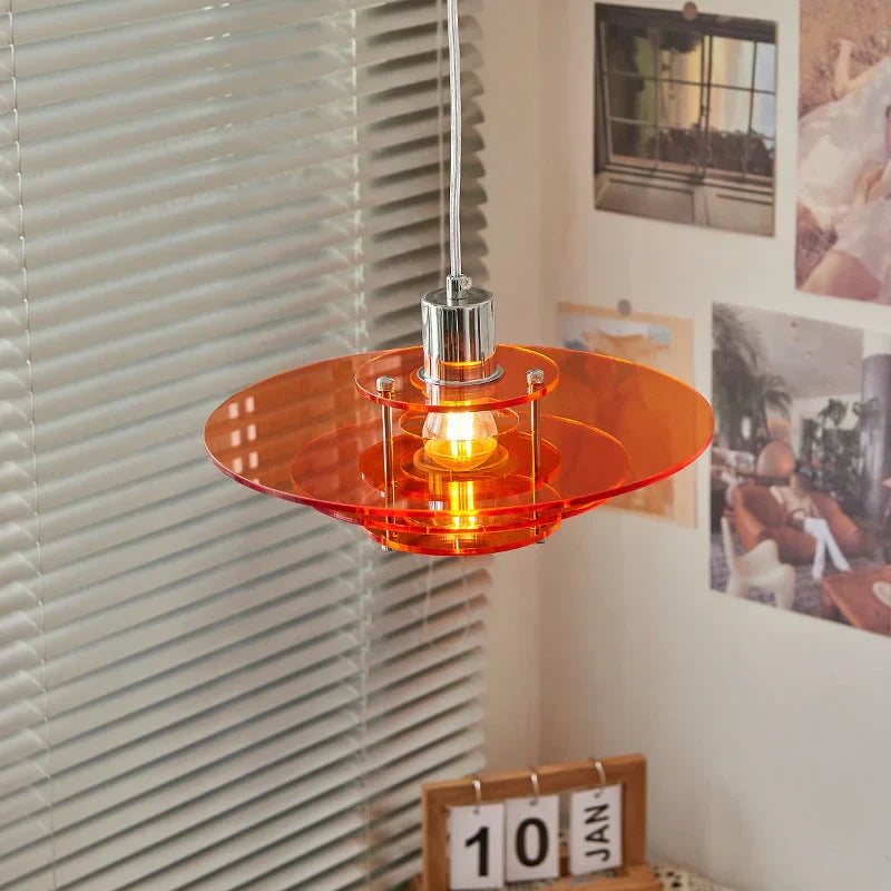 Modern UFO Pendant Light – Acrylic & Iron Contemporary LED Fixture