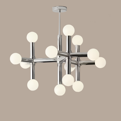 Scandinavian Glass Globe Chandelier – Minimalist Elegance with Bauhaus Inspiration