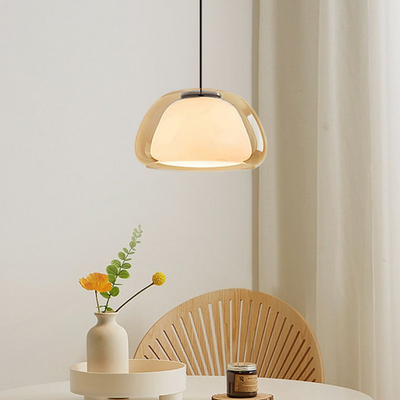 Modern Jelly Pendant Light – Elegant White Glass Shade with Adjustable Drop