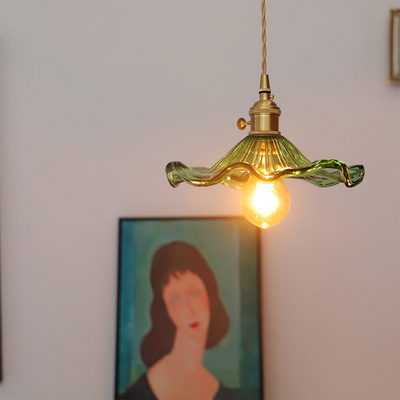 Floral Glass Pendant Light – Elegant LED Hanging Lamp for Sophisticated Interiors