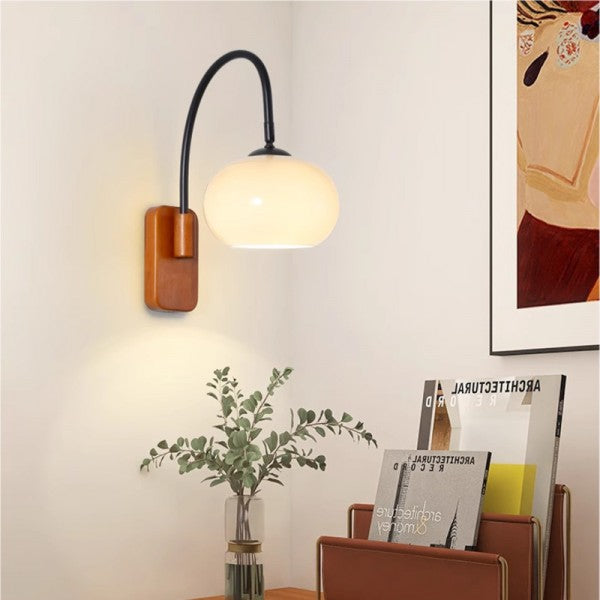 Bauhaus Persimmon Rotating Glass Wall Light – Minimalist Elegance with Customizable Illumination