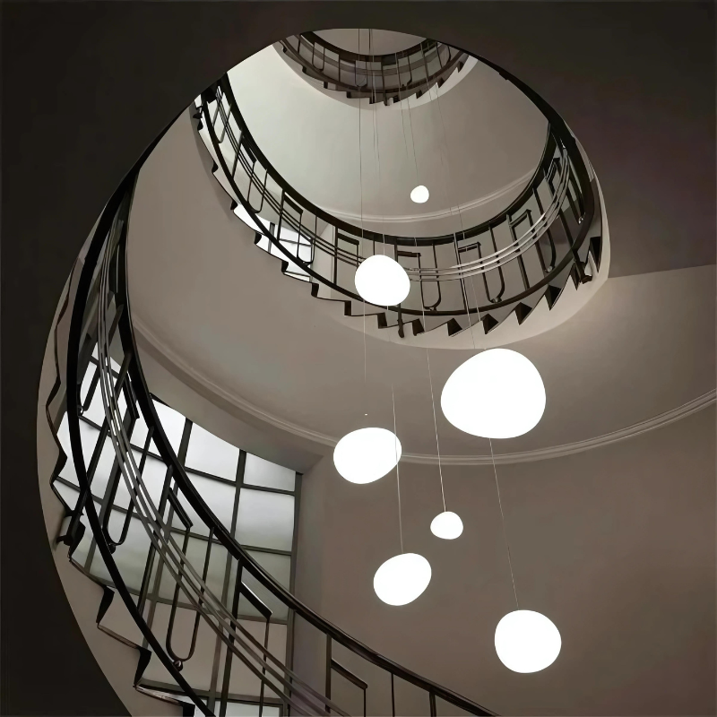 LumiPebble Pendant Light – Elegant Glass and Pebble Design, Modern and Sophisticated