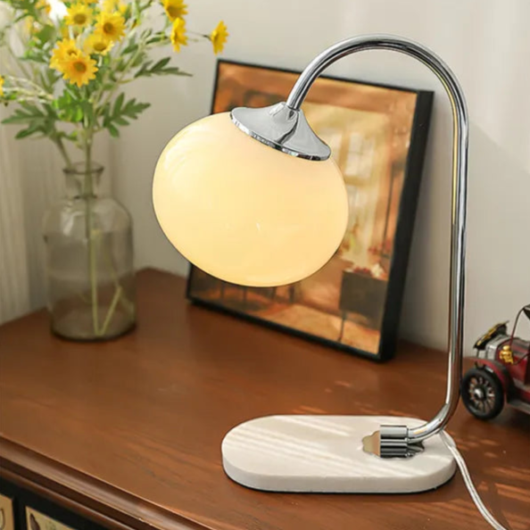 Marshmallow Metal & Glass Table Lamp – Soft Diffused Light for a Cosy Ambience