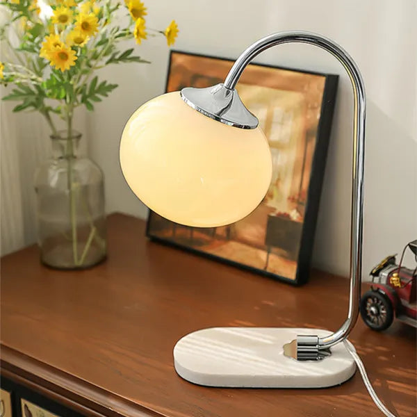 Marshmallow Metal & Glass Table Lamp – Soft Diffused Light for a Cosy Ambience