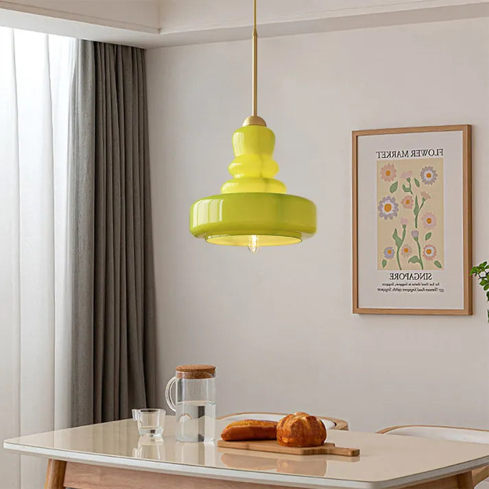Bauhaus Pumpkin Glass Pendant Light – A Playful Twist on Timeless Elegance