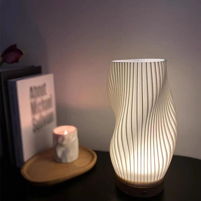 Serene Wavecrest Lamp – Modern Elegance with Adjustable Dimming & USB Power