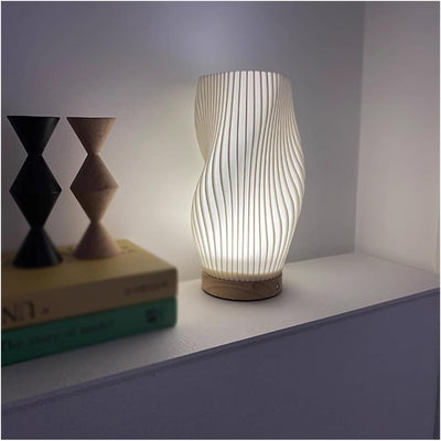 Serene Wavecrest Lamp – Modern Elegance with Adjustable Dimming & USB Power