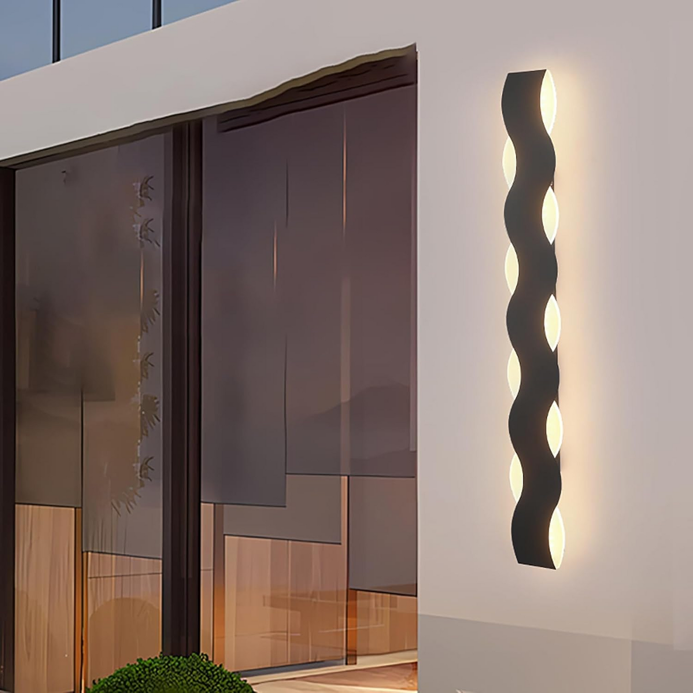 Wave LED Outdoor Wall Light – Modern Waterproof Up & Down Lighting