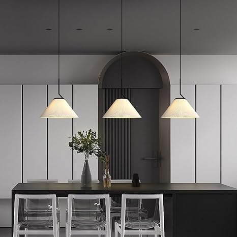 Nordic Pleated Cream Pendant Light – Soft Elegance for Modern Interiors