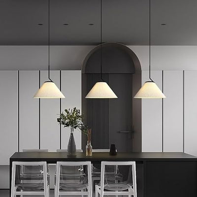 Nordic Pleated Cream Pendant Light – Soft Elegance for Modern Interiors
