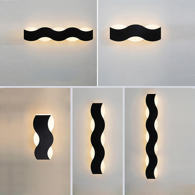 Wave LED Outdoor Wall Light – Modern Waterproof Up & Down Lighting