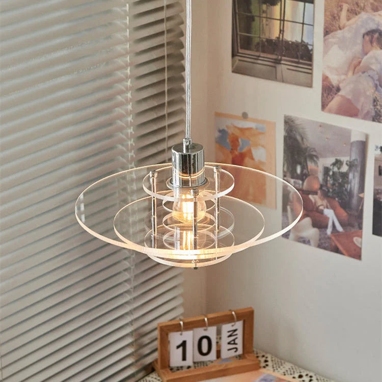 Modern UFO Pendant Light – Acrylic & Iron Contemporary LED Fixture