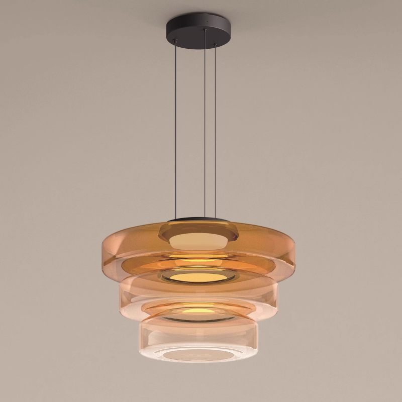 Moon Pendant Light – Elegant Glass Hanging Lamp with Adjustable Suspension (12W LED, Warm Light)