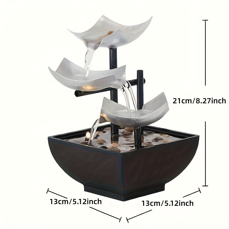Leaf Fountain – Soothing Water Feature with Gentle LED Lighting