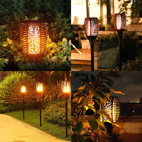 Solar Flame Torch Light – Flickering LED Outdoor Garden Lamp