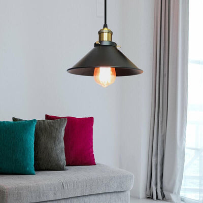 Vintage Brass Cone Pendant Light – Classic Industrial-Inspired Hanging Lamp