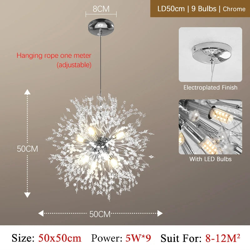 Luxury Crystal LED Chandelier – Elegant Modern Pendant Light