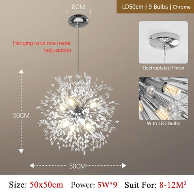 Luxury Crystal LED Chandelier – Elegant Modern Pendant Light