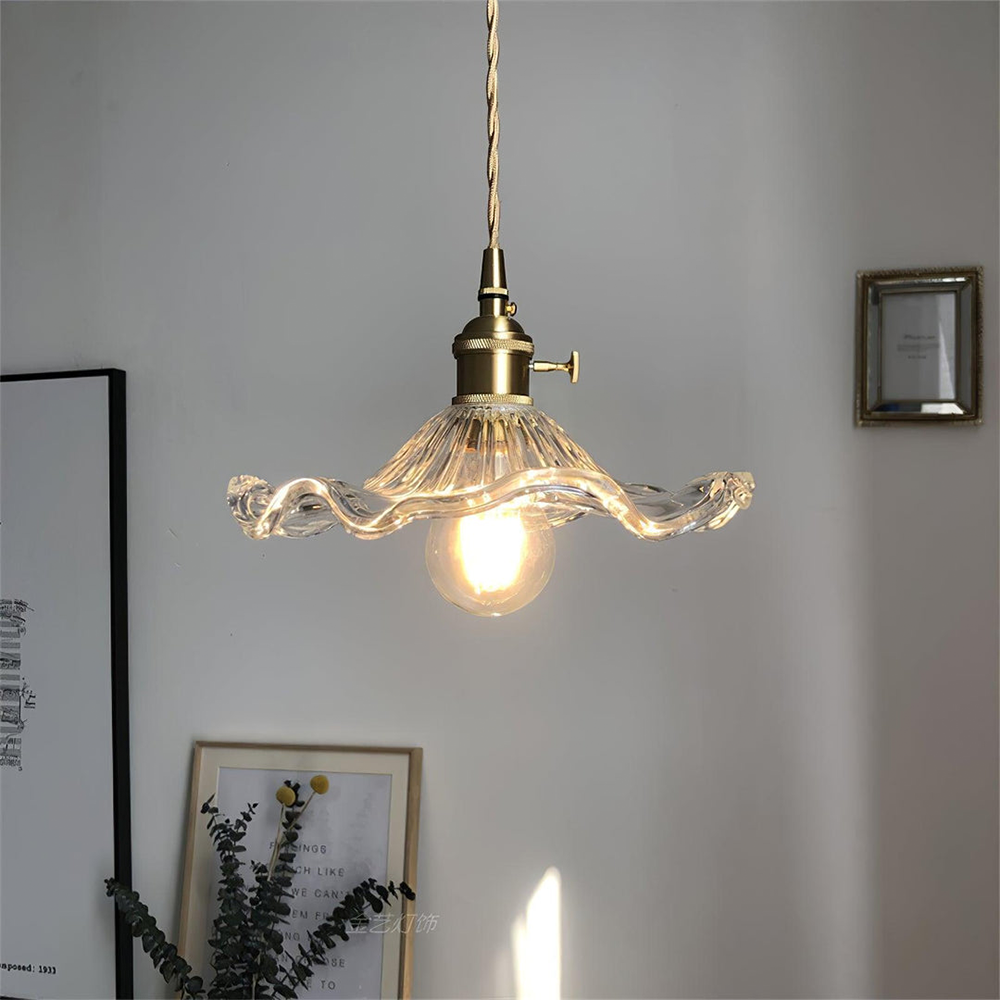 Floral Glass Pendant Light – Elegant LED Hanging Lamp for Sophisticated Interiors