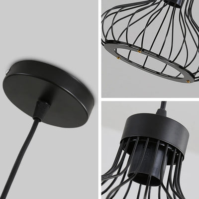Modern Industrial Metal Pendant Light – Adjustable Vintage Black Design