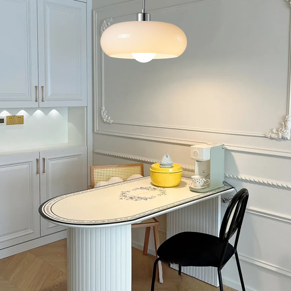 Hailie Bread-Shaped Glass Pendant Light – Modern Dimmable Ceiling Fixture (E27, LED Included)