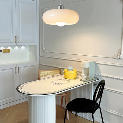 Hailie Bread-Shaped Glass Pendant Light – Modern Dimmable Ceiling Fixture (E27, LED Included)