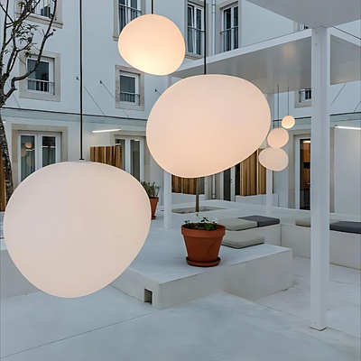 LumiPebble Pendant Light – Elegant Glass and Pebble Design, Modern and Sophisticated