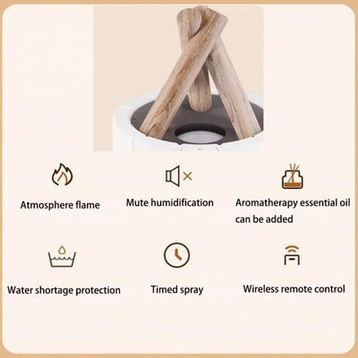 Flame Humidifier Table Lamp – 3-in-1 Aromatherapy Diffuser with LED Ambience