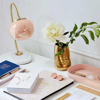 Marshmallow Metal & Glass Table Lamp – Soft Diffused Light for a Cosy Ambience