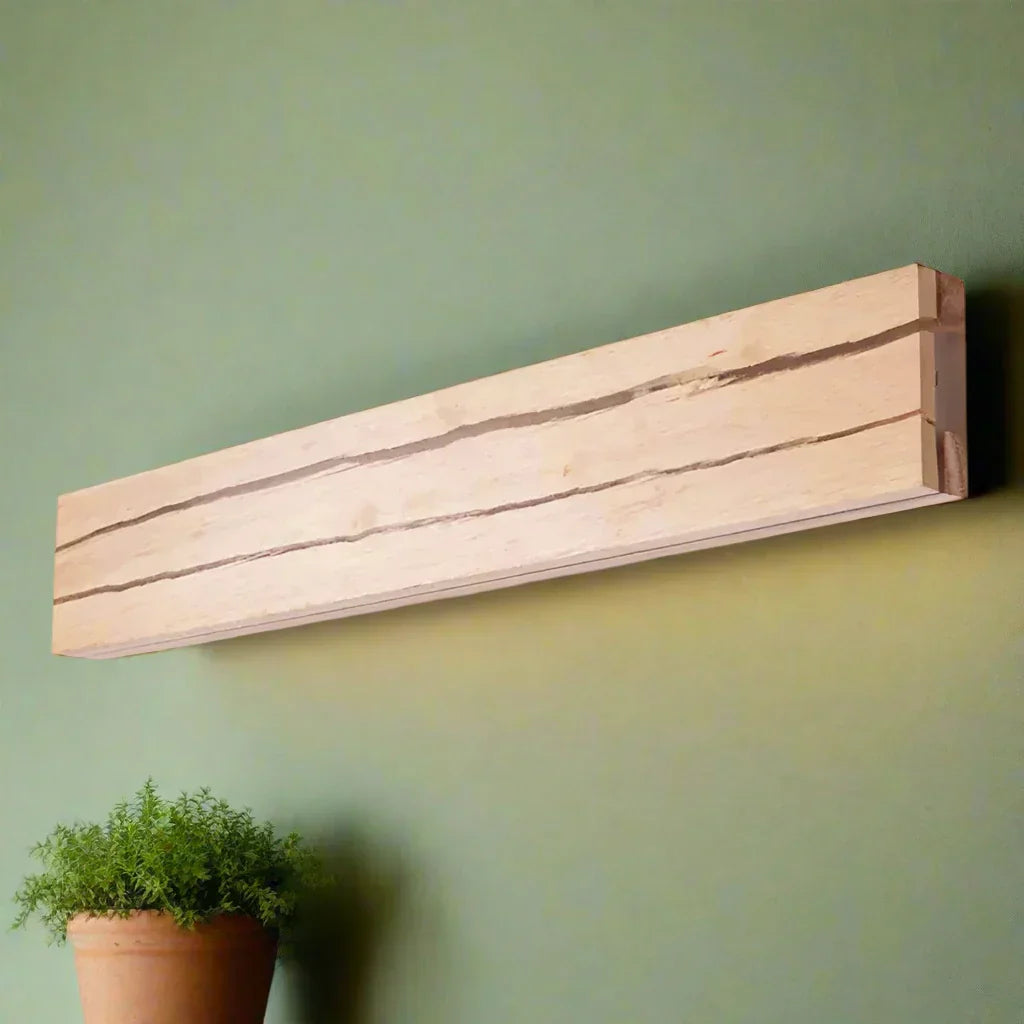 Modern Cracked Wood Wall Light – Natural LED Ambient Lighting