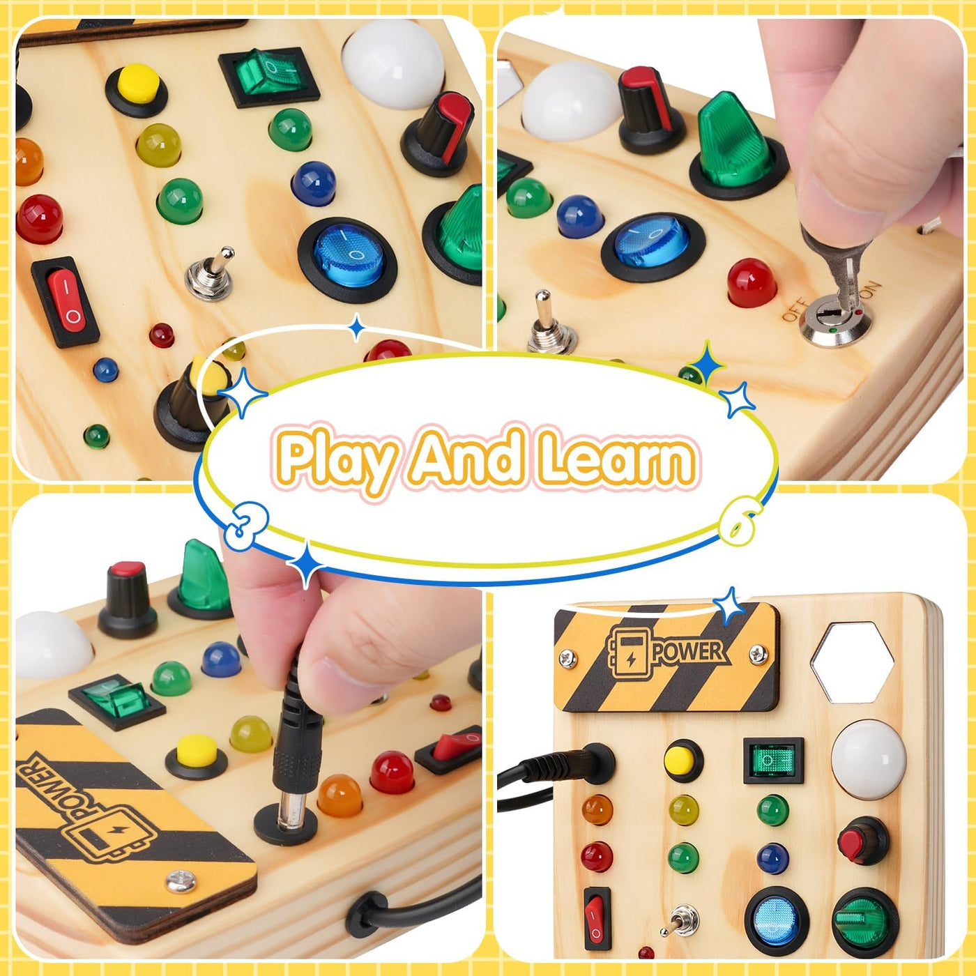 LumiPlay Interactive Learning Toy – Montessori-Inspired LED Light Activity Board for Kids 1-6