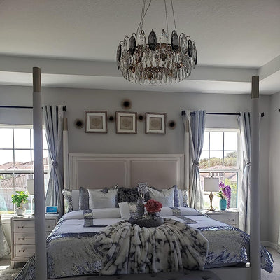 Luxury K9 Crystal Chandelier – Elegant Rose Gold Design & Dimmable LED