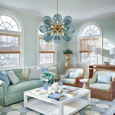 Blue Bubble Chandelier – Whimsical Glass Globe Cluster Light