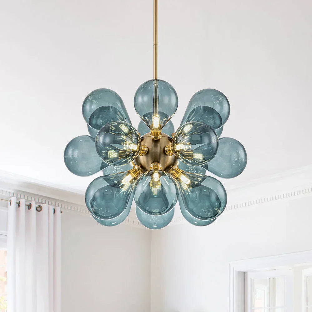 Blue Bubble Chandelier – Whimsical Glass Globe Cluster Light