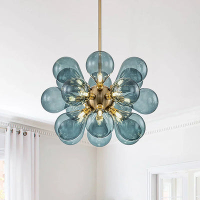 Blue Bubble Chandelier – Whimsical Glass Globe Cluster Light