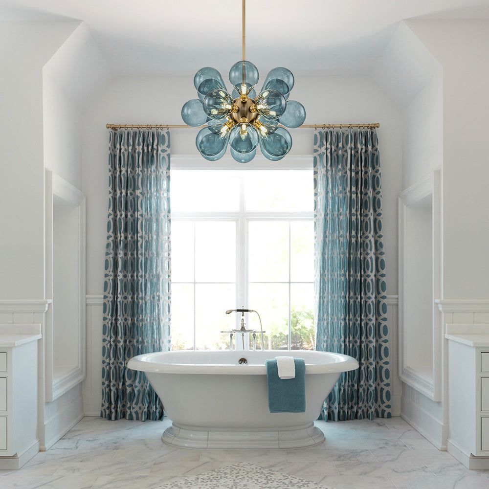 Blue Bubble Chandelier – Whimsical Glass Globe Cluster Light