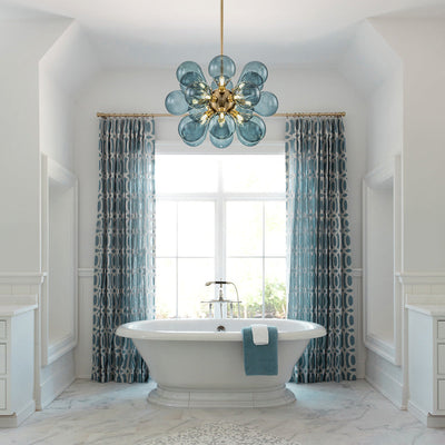 Blue Bubble Chandelier – Whimsical Glass Globe Cluster Light