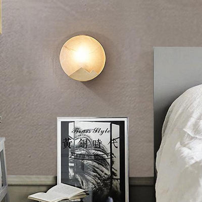 Nordic Minimalist Marble Wall Light – Elegant Brass & Marble Accent Lighting