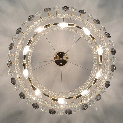 Luxury K9 Crystal Chandelier – Elegant Rose Gold Design & Dimmable LED