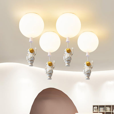 Fateh Modern Moon & Astronaut LED Ceiling Light – Whimsical Space-Themed Lamp