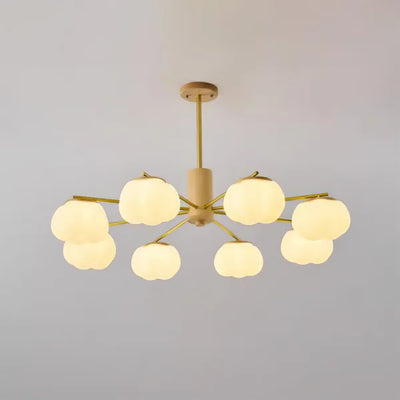 Modern Wooden Cotton Ball Chandelier – Elegant LED Ceiling Light for Living Rooms