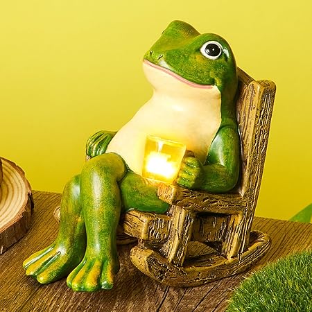 Glowing Garden Frog – Solar-Powered Outdoor LED Decorative Statue
