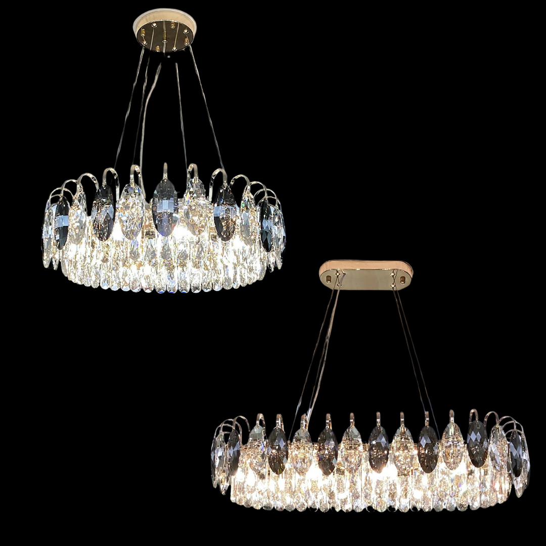 Luxury K9 Crystal Chandelier – Elegant Rose Gold Design & Dimmable LED