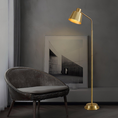 Zeid Brass Floor Lamp – Elegant Minimalist LED Standing Light