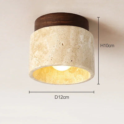 Japanese Cream Style Ceiling Lamp – Minimalist LED Light with Natural Elegance