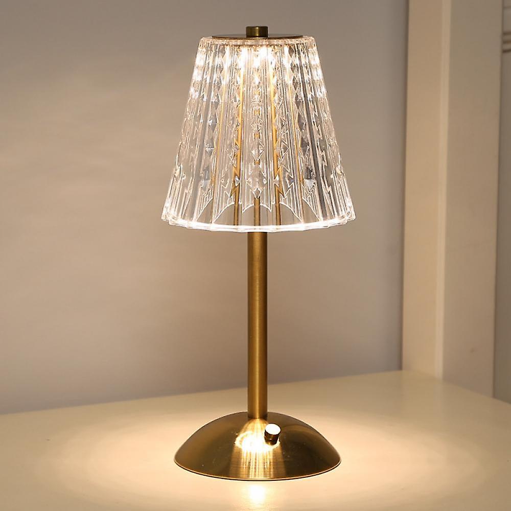 Golden Crystal Touch Lamp – Wireless Dimmable LED Table Light with Adjustable Colour Temperature (USB-C)