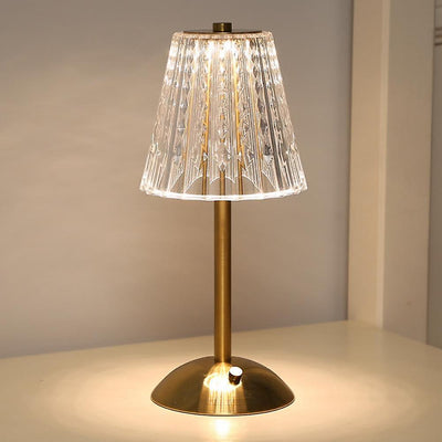 Golden Crystal Touch Lamp – Wireless Dimmable LED Table Light with Adjustable Colour Temperature (USB-C)